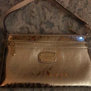 Michael Kors Purse Metallic Gold